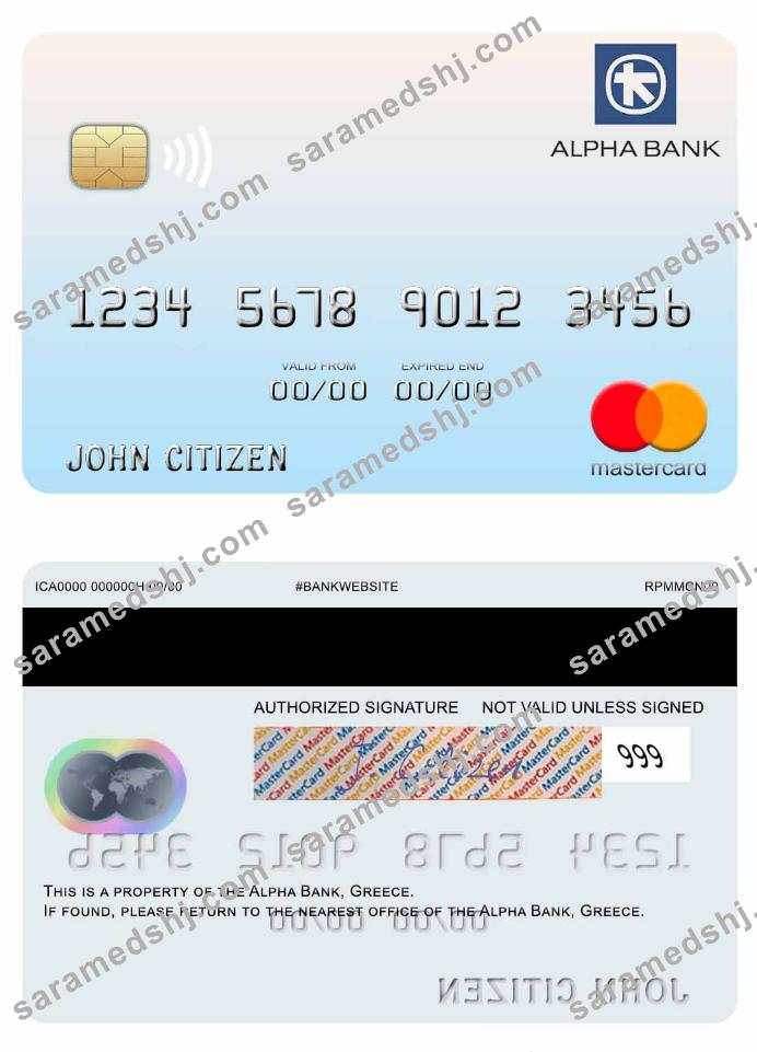 Greece Alpha Bank mastercard